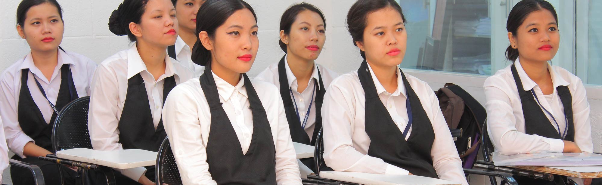 Hospitality students in training lecture
